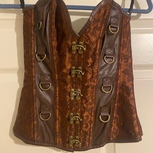 Spirit Brown Corset with Buckle Accents